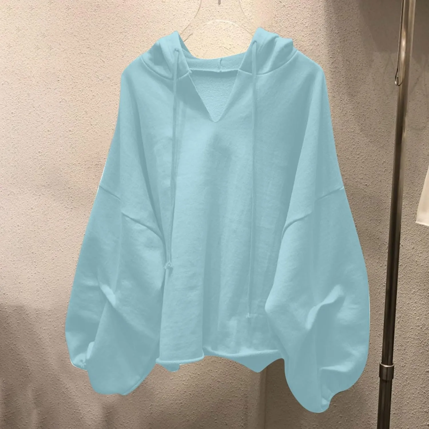 2024 Fashion Fall Hoodies for Women Oversized Solid Color Lightweight Sweatshirt Teen Girls Preppy Slouchy Pullover