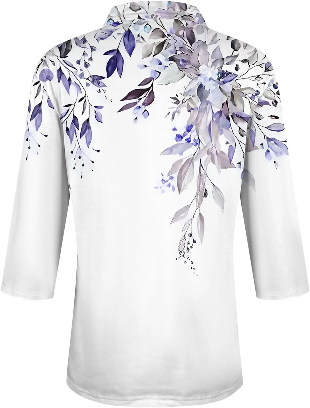 3/4 Length Sleeve Shirts for Women 2024 Trendy 1/2 Zipper Collar Lapel Tops Plain Color Tees Tunic Blouses Clothing