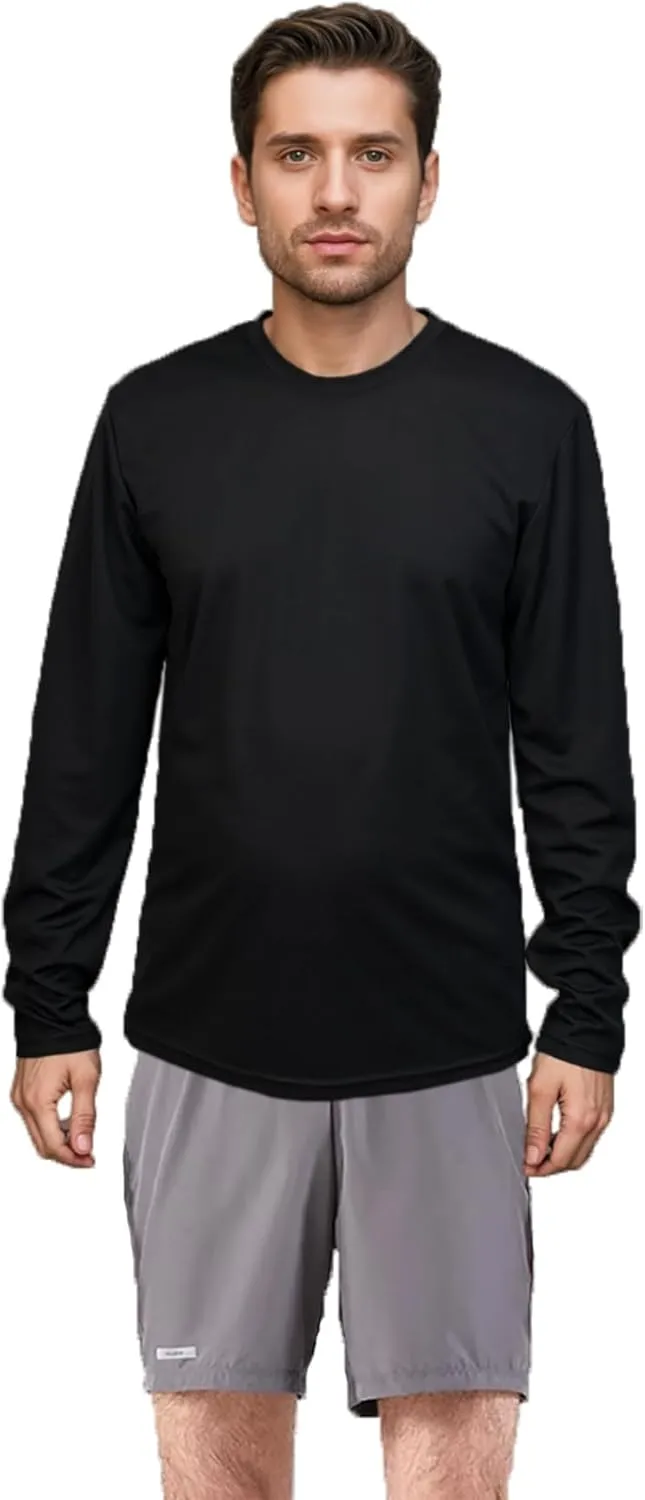 5 Pack Men's Activewear T-Shirts Quick Dry Long Sleeve Work Tees Moisture Wicking Running Clothing