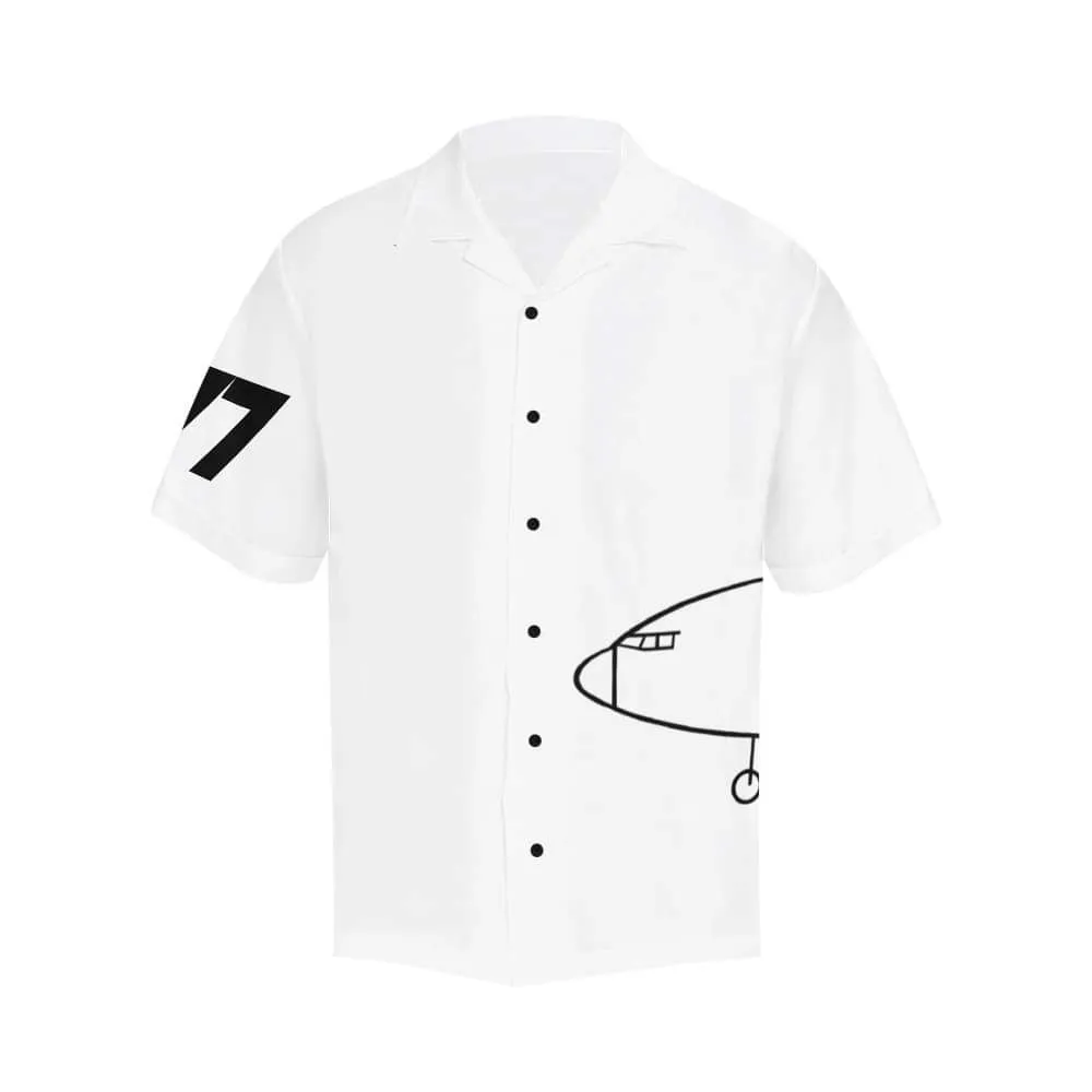 777 FedEx WRAPAROUND WHITE HAWAIIAN SHIRT