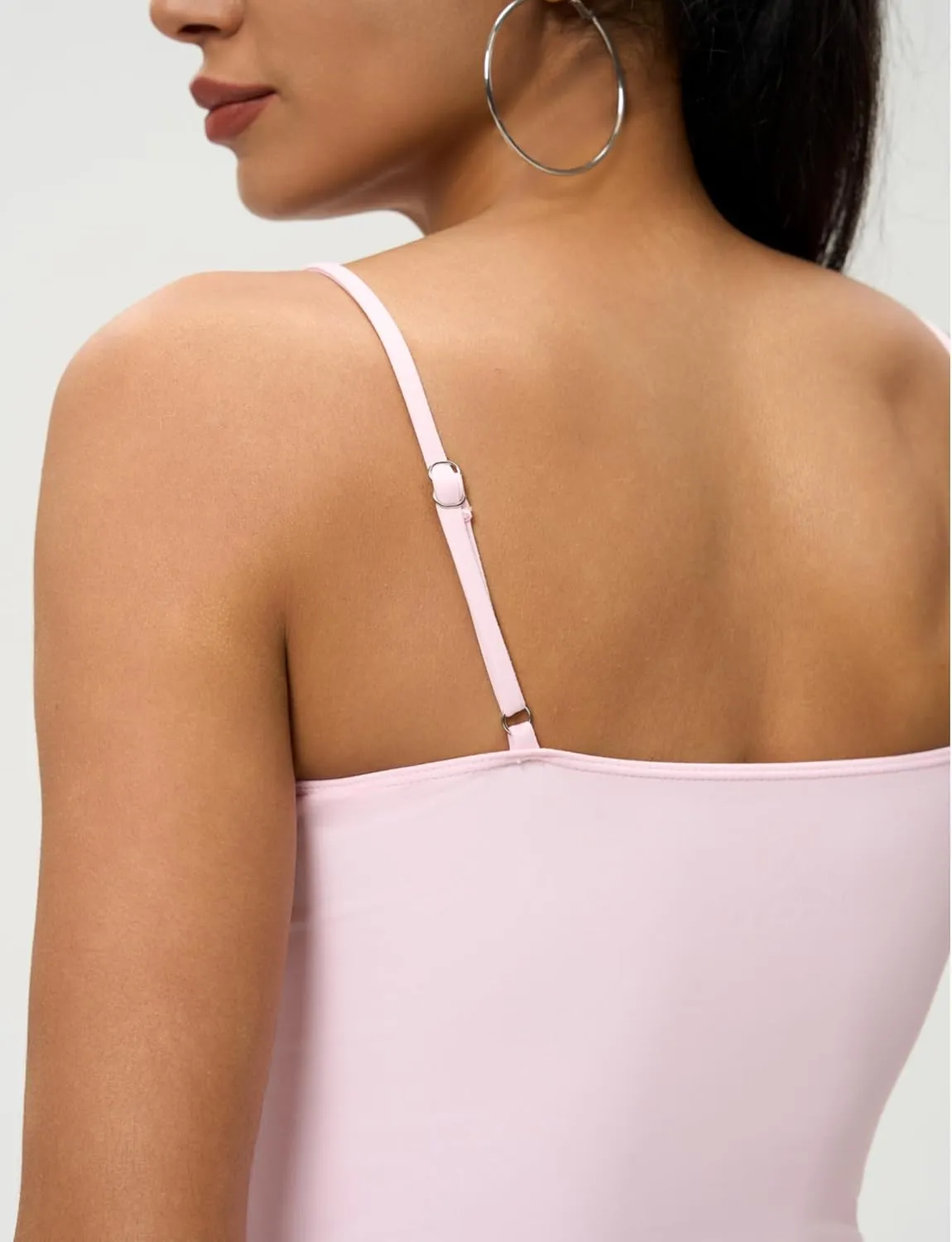 AJISAI 2025 Womens Camisole Tops Spaghetti Strap Tank Top Double Lined Adjustable Summer Crop Tops