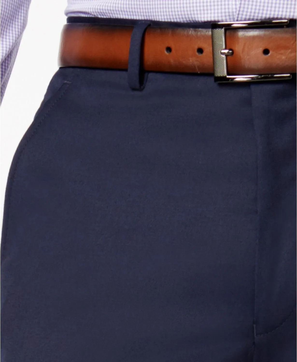 Alfani Mens Slim fit Dress Pants 32 / 30 Navy Blue Solid Stretch