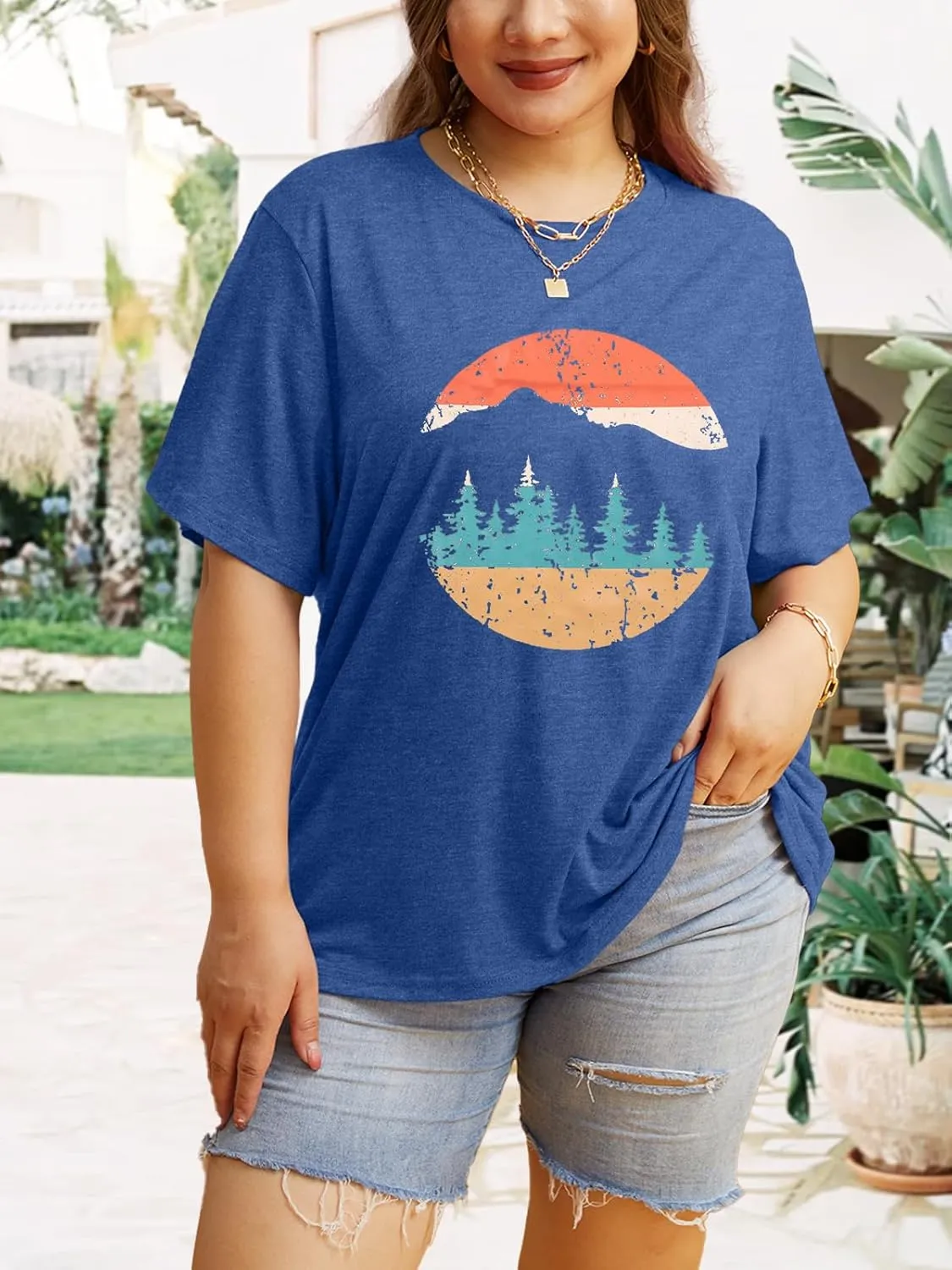 Anbech Women Plus Size Tops Cute Kindness Graphic Be Kind Tees Wildflowers Print Teacher Tops