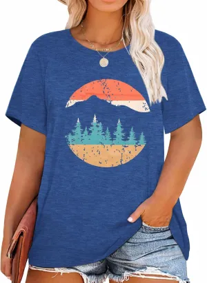 Anbech Women Plus Size Tops Cute Kindness Graphic Be Kind Tees Wildflowers Print Teacher Tops