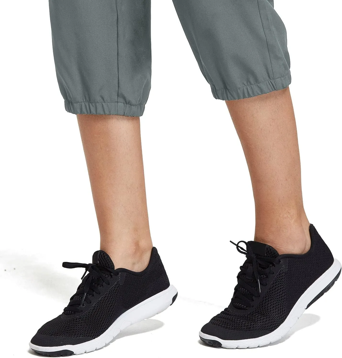 baleaf Women's Lightweight Capri Jogger Hiking Shorts Running Capri Pants Quick Dry UPF 50  Zipper Pockets