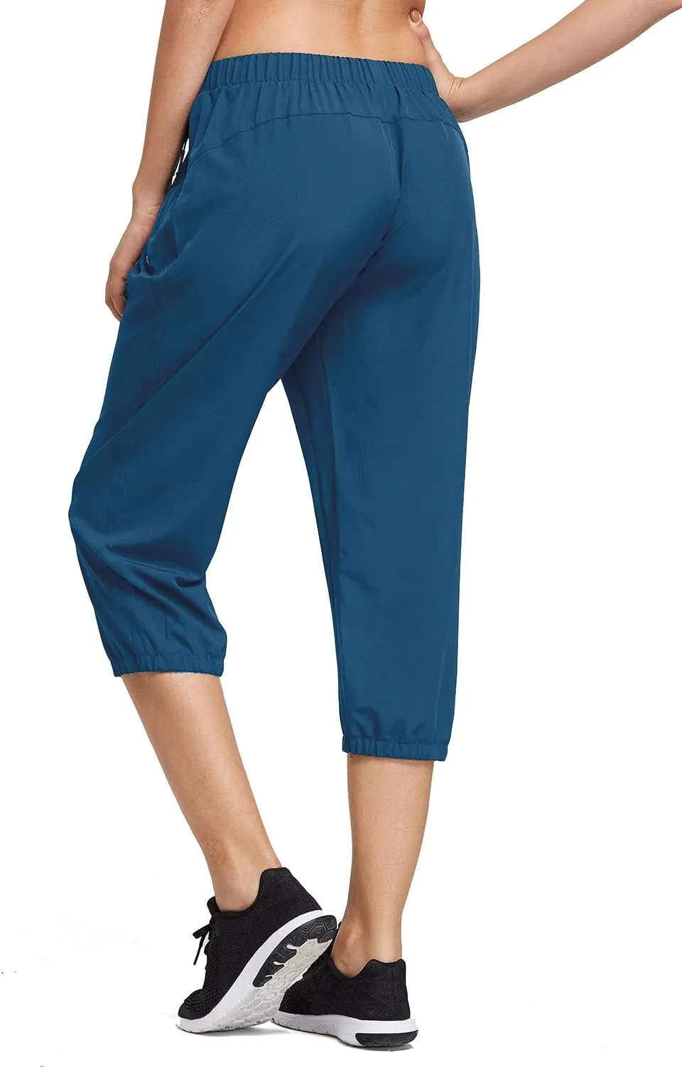 baleaf Women's Lightweight Capri Jogger Hiking Shorts Running Capri Pants Quick Dry UPF 50  Zipper Pockets