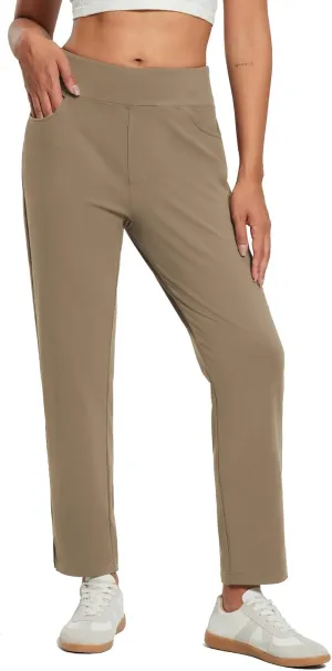 baleaf Women's Pants with Zipper Pockets Stretch Golf Pants High Waist Travel Athletic Work Casual UPF50 