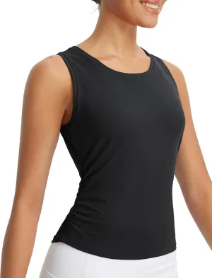 baleaf Women's Workout Tank Tops Sleeveless Athletic Gym Shirts Fitted Crop Tops Yoga Tennis Running