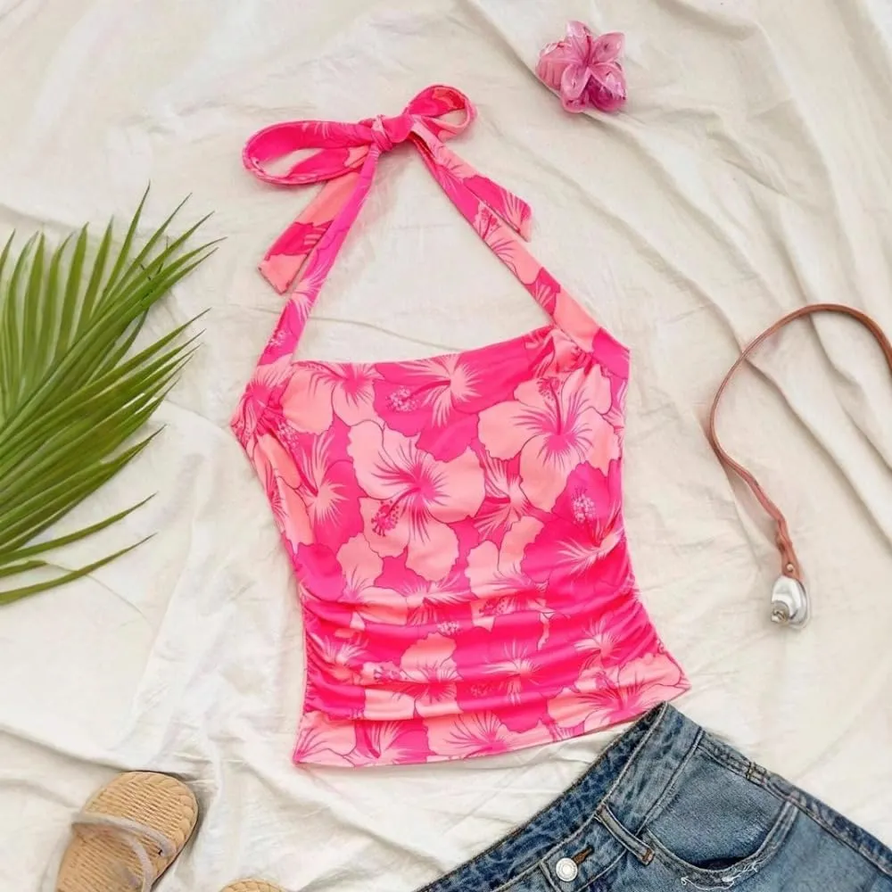 Be Part of The 2025 Summer Beach Fashion with Cute Camisoles Boho Spaghetti Strap Tops and Y2K Halter Tops for Women