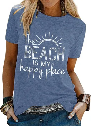 Beach Shirts for Women Hawaiian Graphic Tees Sunshine Shirt Summer Vacation Vintage Tshirt Tops