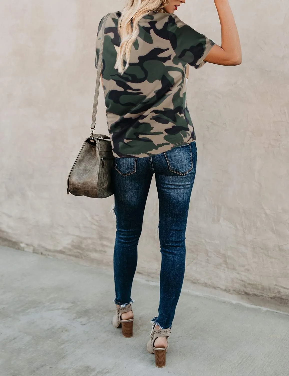 Blooming Jelly Womens Leopard Print Tops Short Sleeve Round Neck Casual T Shirts Tees