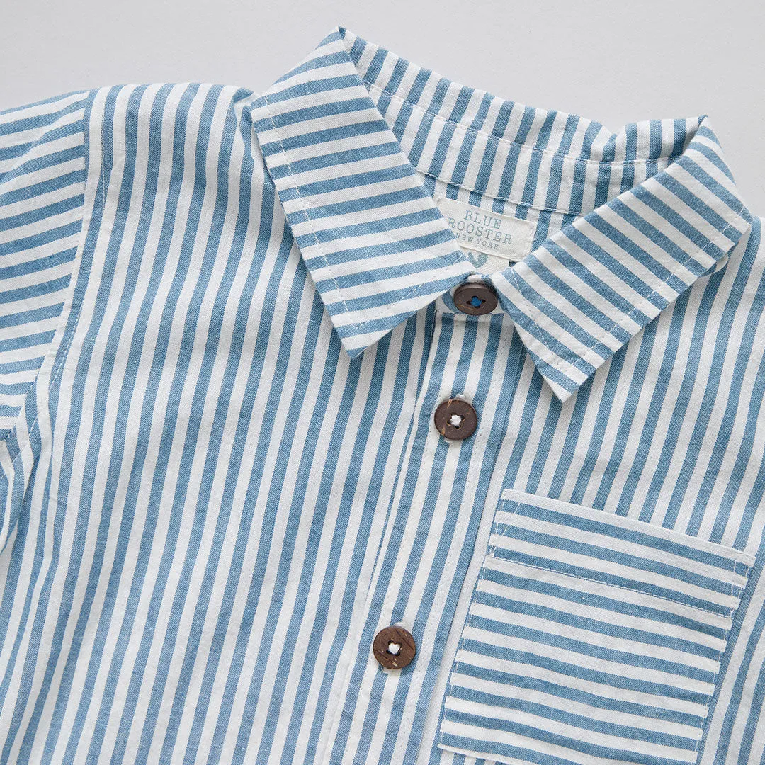 Boys Jack Shirt - Blue Skinny Stripe