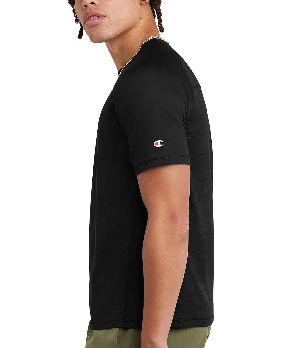 Champion Men's Branded Mesh Back T-Shirt, White