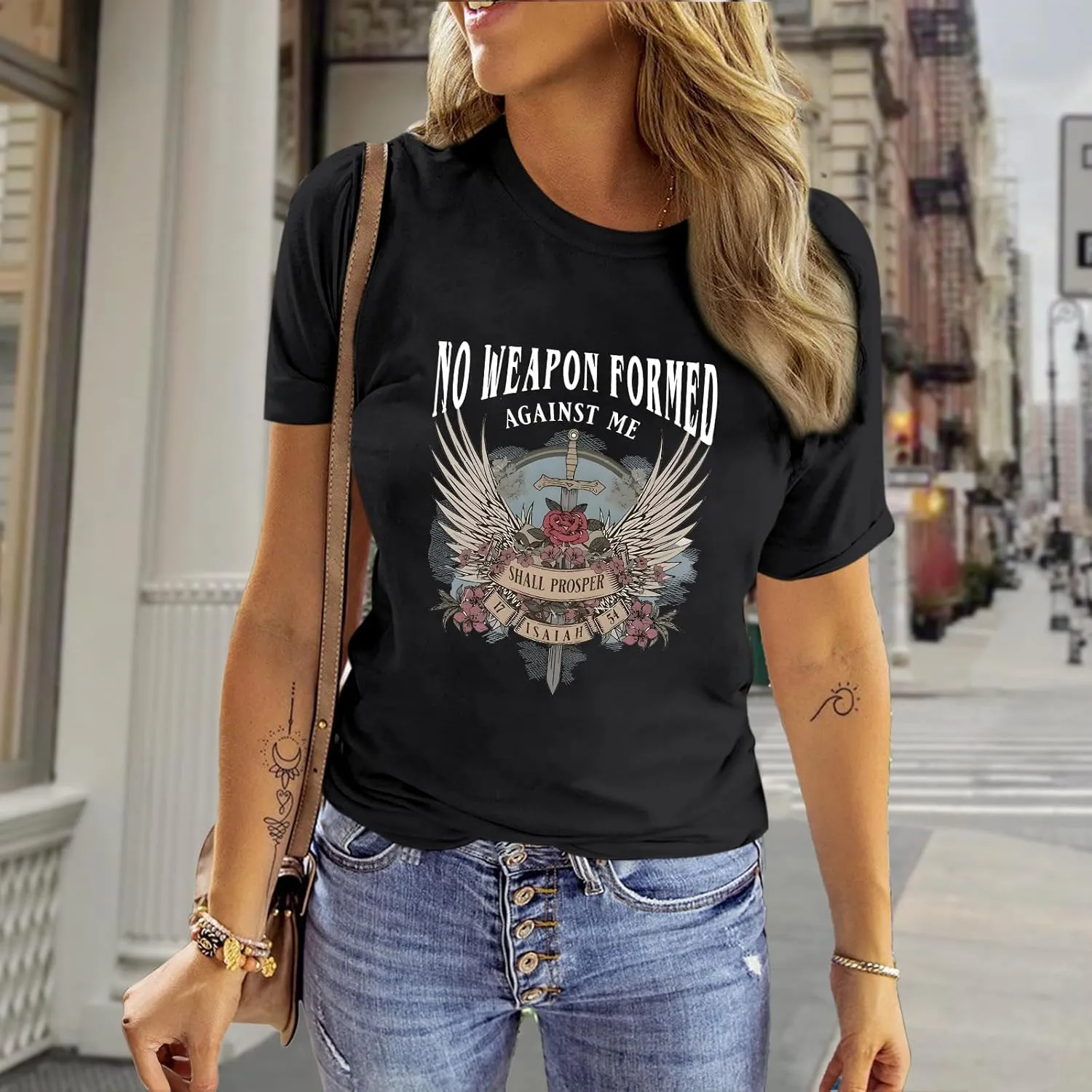Christian Shirts for Women Bible Verse Boho Graphic Tees Shirt Religious Tshirts Vintage Floral Casual Summer Tops
