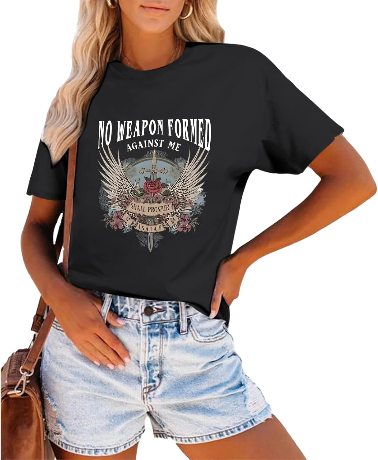 Christian Shirts for Women Bible Verse Boho Graphic Tees Shirt Religious Tshirts Vintage Floral Casual Summer Tops