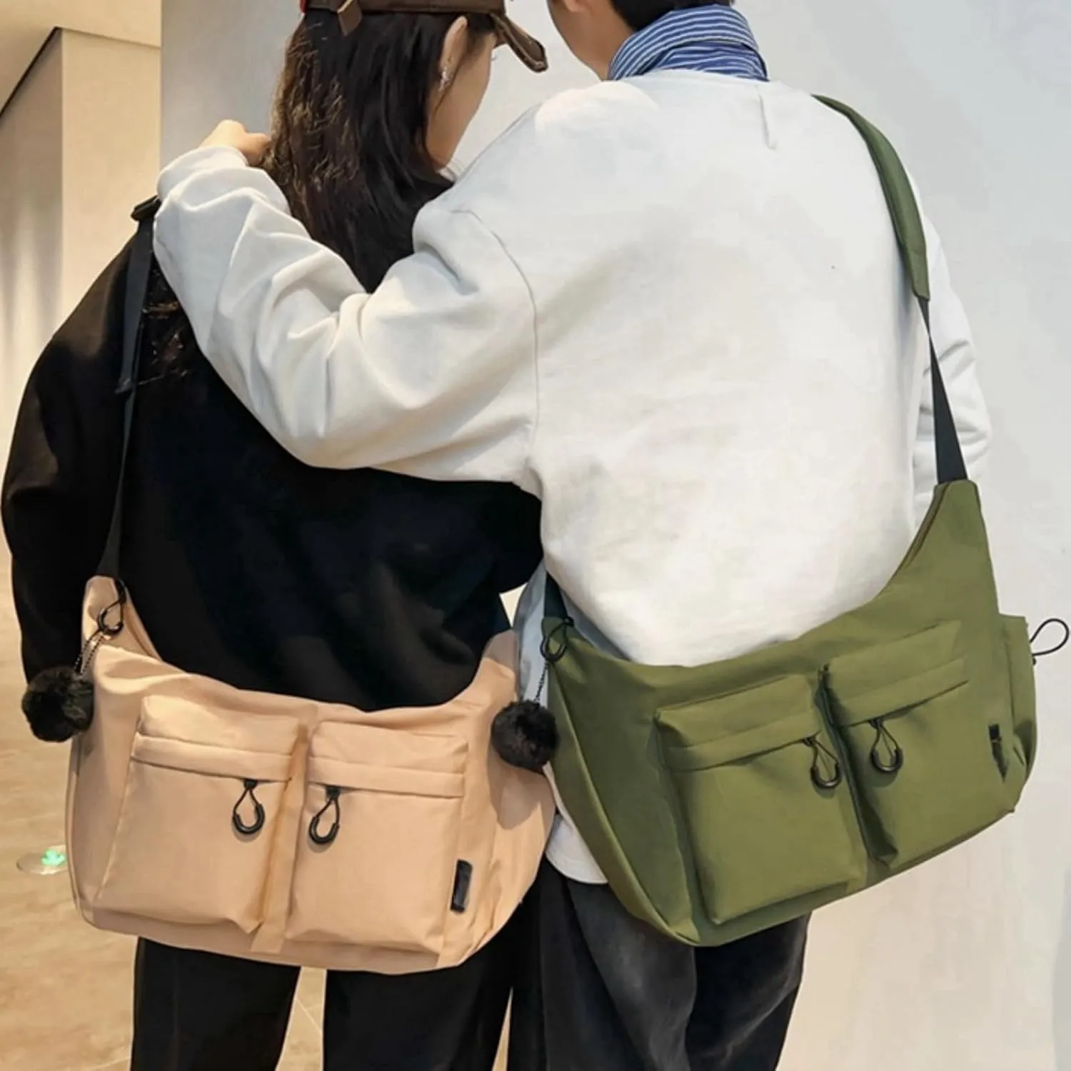 Classic Vintage Messenger Bag,Anti theft Crossbody Bag,Water Resistant, Multi Pocket,Unisex Casual Crossbody Bag