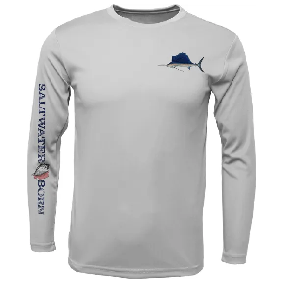 Clean Sailfish Long Sleeve UPF 50  Dry-Fit Shirt