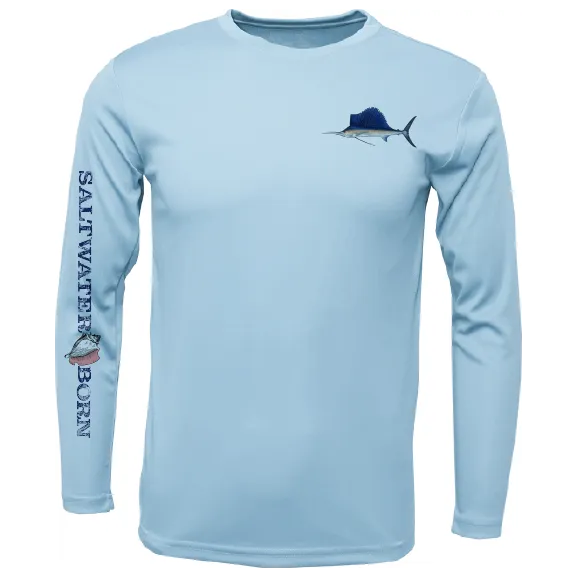 Clean Sailfish Long Sleeve UPF 50  Dry-Fit Shirt