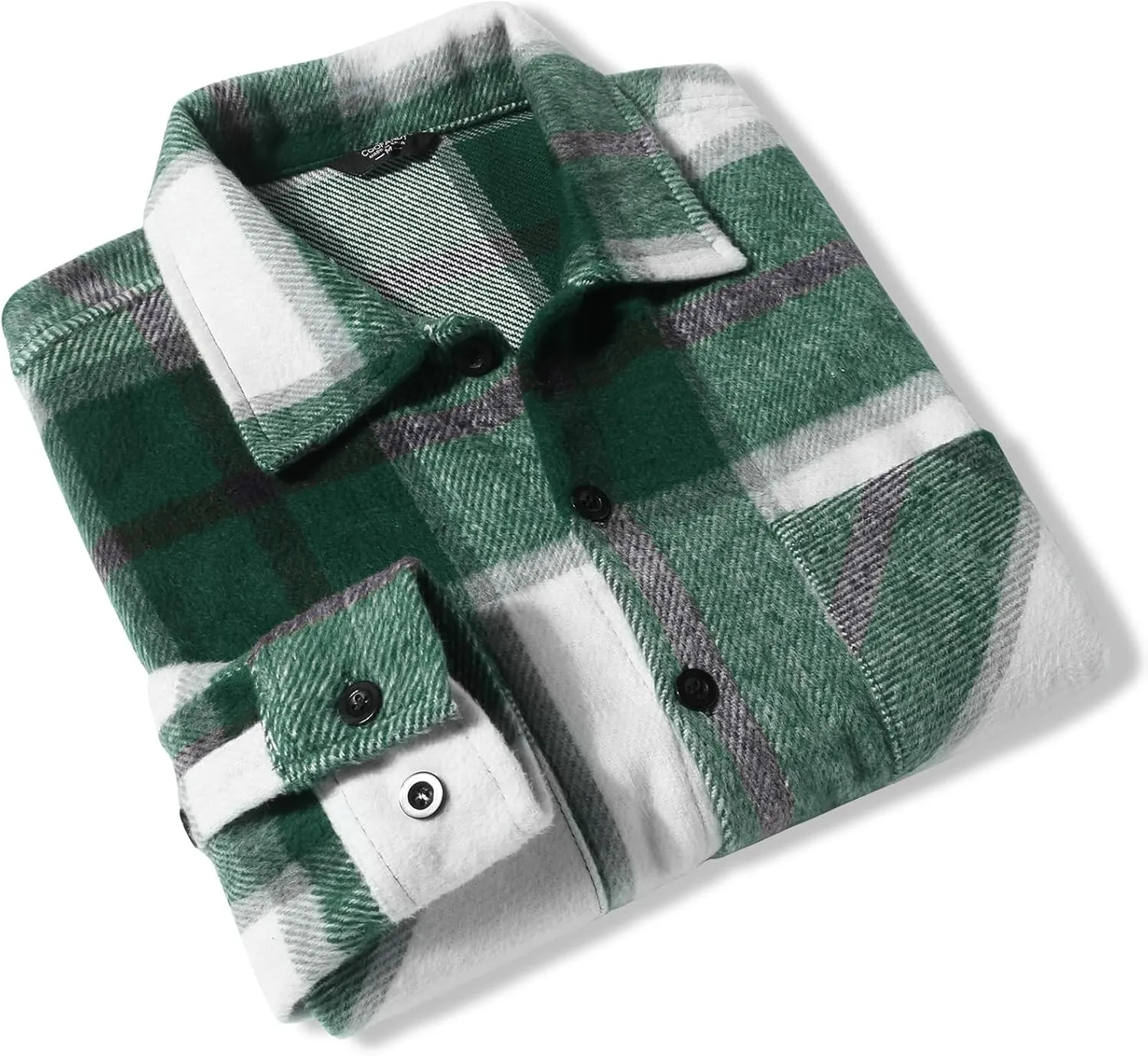 COOFANDY Men's Flannel Shirts Casual Button Down Plaid Shirt Jacket Long Sleeve Fleece Shacket with Pockets