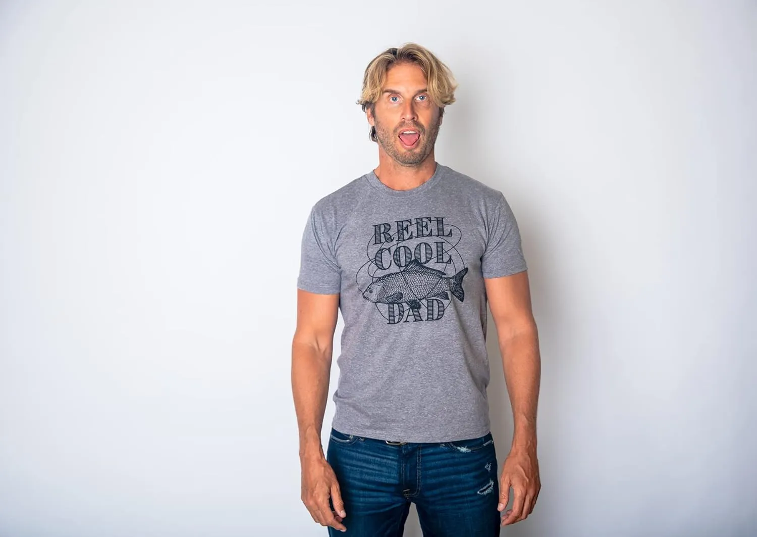 Crazy Dog Dad Fishing Shirts Funny Father's Day Reel Cool Dad Papa Grandpa Tees