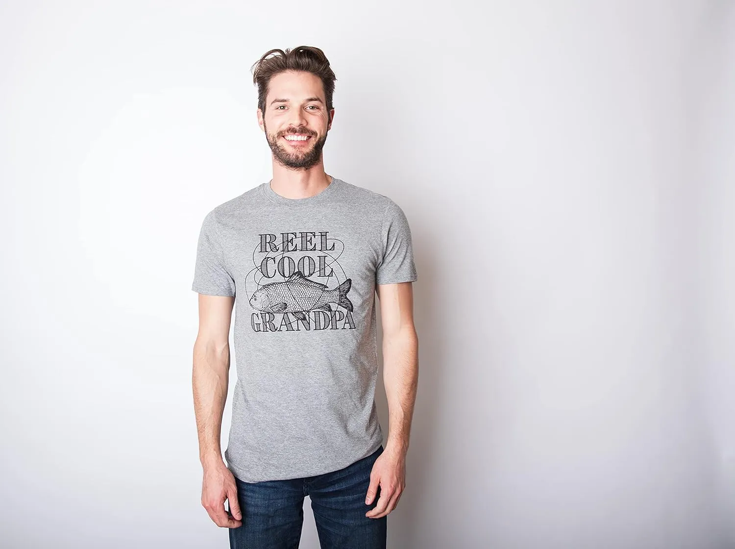 Crazy Dog Dad Fishing Shirts Funny Father's Day Reel Cool Dad Papa Grandpa Tees