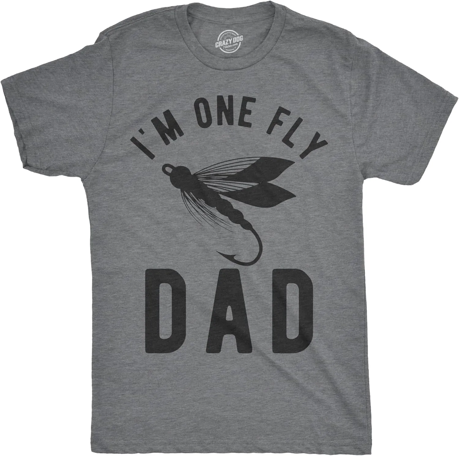 Crazy Dog Dad Fishing Shirts Funny Father's Day Reel Cool Dad Papa Grandpa Tees