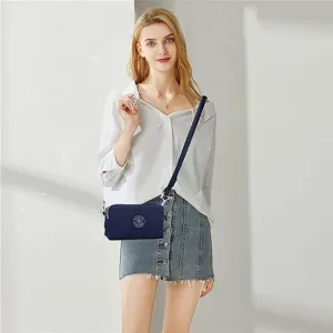 Crossbody Shoulder Bag for Women, Lightweight Travel Purse 3 Layers Zipper Wallet Wrist Bags Casual Sling Bags
