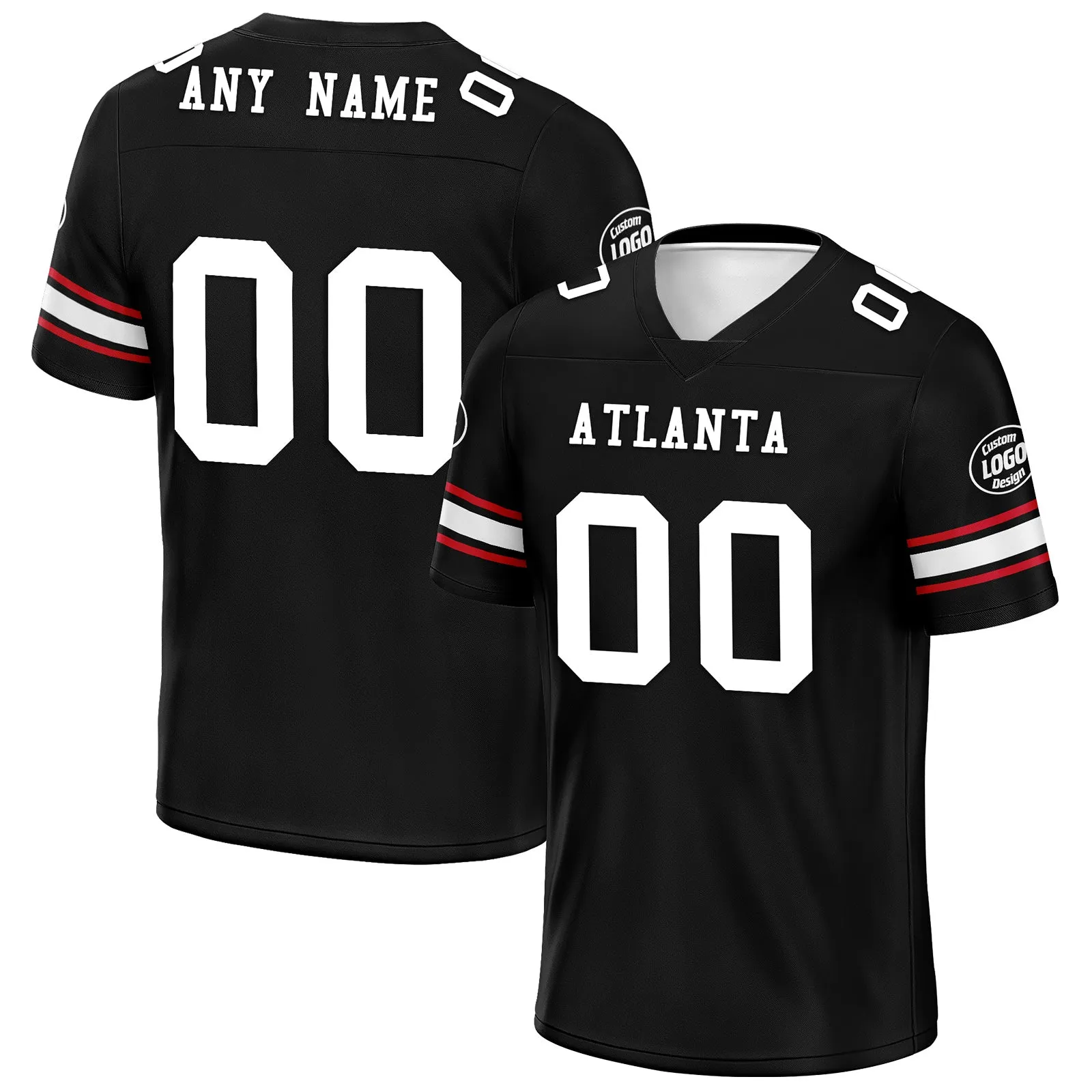 Custom Black Atlanta Personalized Authentic Football Jersey FBJ02-D020256-2