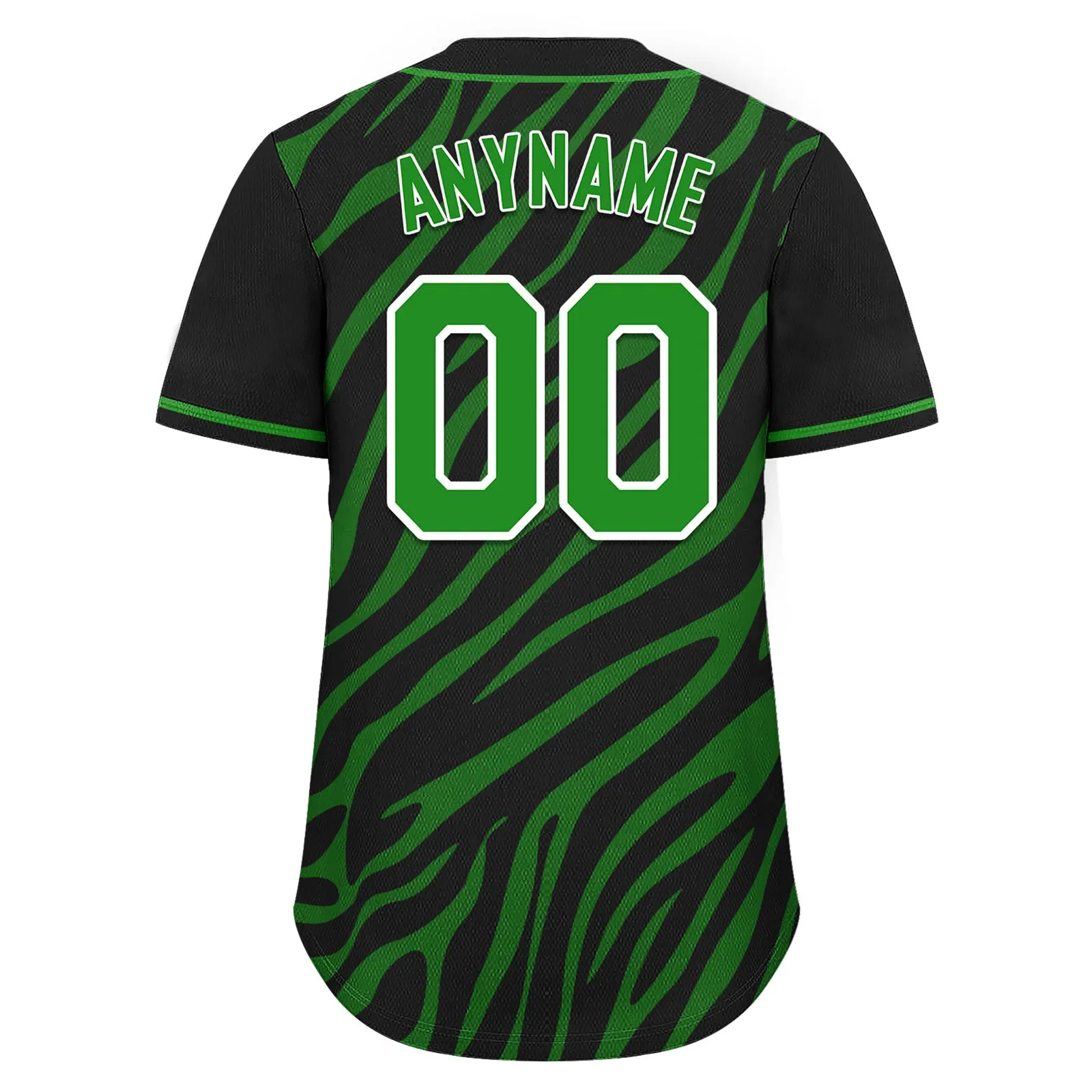 Custom Black Forest Green Zebra Pattern Personalized Authentic Baseball Jersey BSBJ01-D020201-25