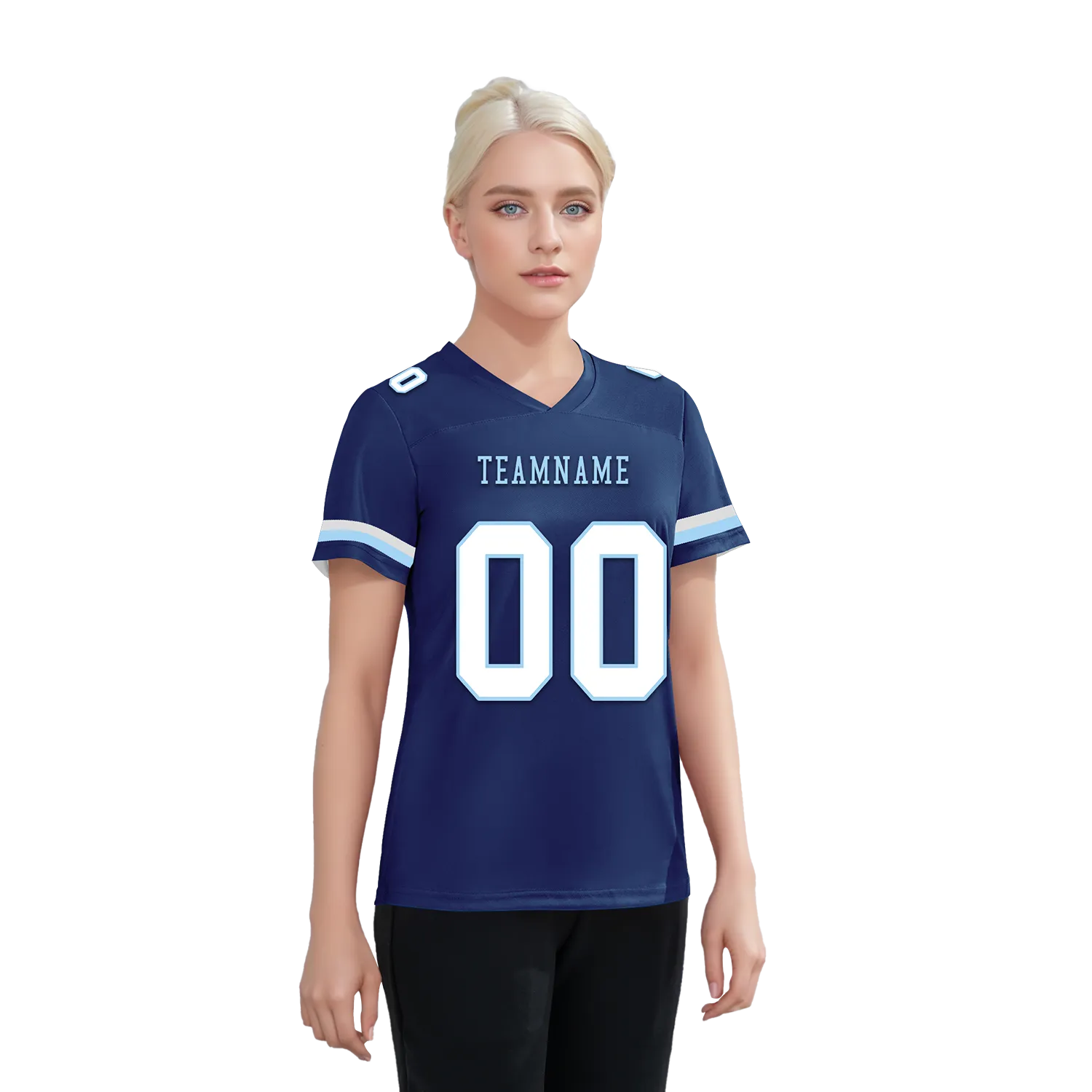 Custom Blue Classic Style Personalized Authentic Football Jersey FBJ02-bd0a70a7