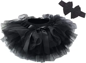 Dancina Baby Tutu Diaper Cover - Girls Cotton Skorts Headband Set Ages 6-24 mo