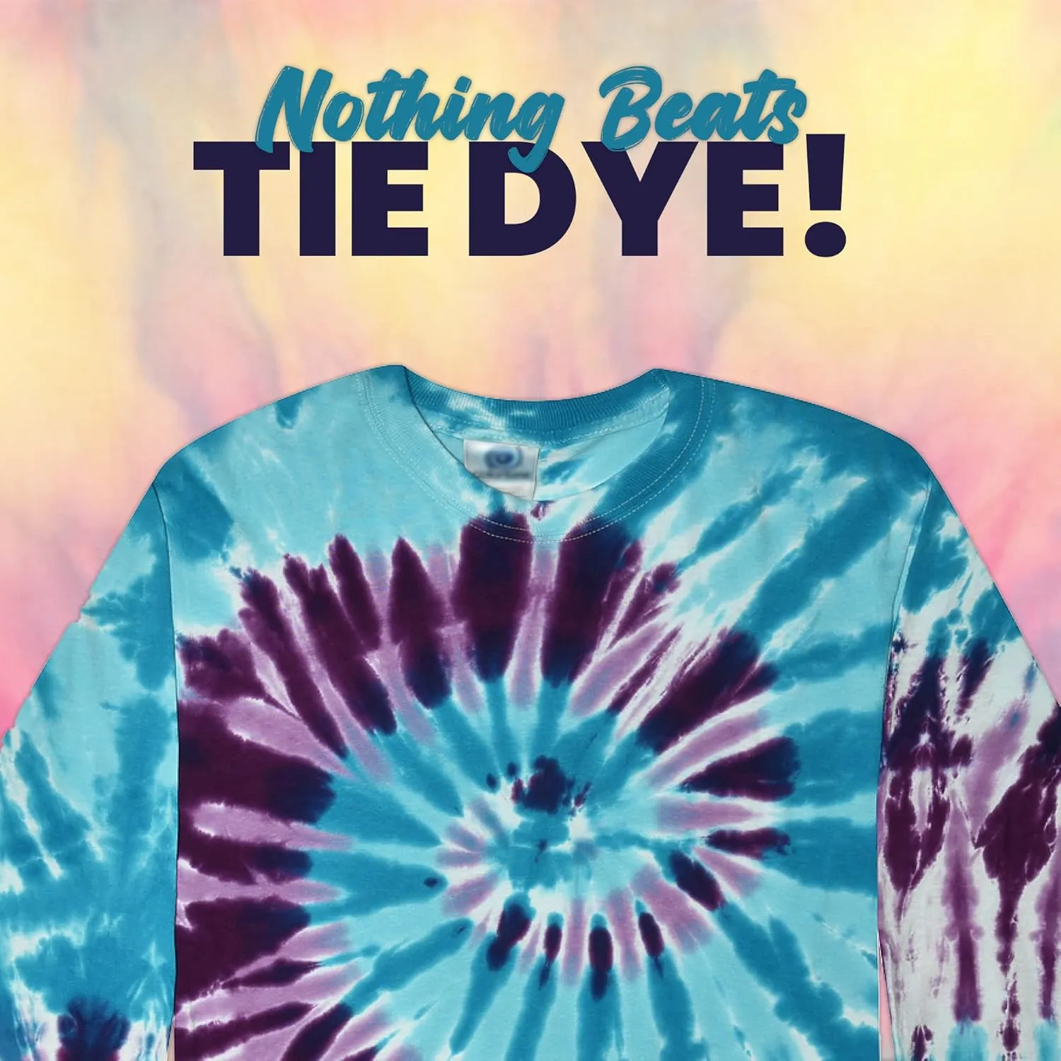 DARESAY Long Sleeve Tie Dye T-Shirt, for Men, Women and Teens (Up to 5XL)