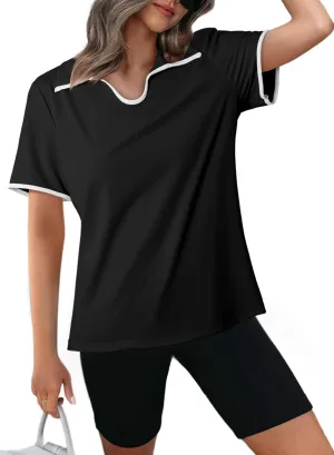 Dokotoo Women's Quick Dry Golf Polo Shirts Short Sleeve Tshirts Collared V Neck Tennis Shirt Workout Tops