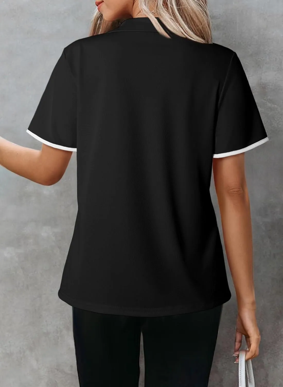 Dokotoo Women's Quick Dry Golf Polo Shirts Short Sleeve Tshirts Collared V Neck Tennis Shirt Workout Tops