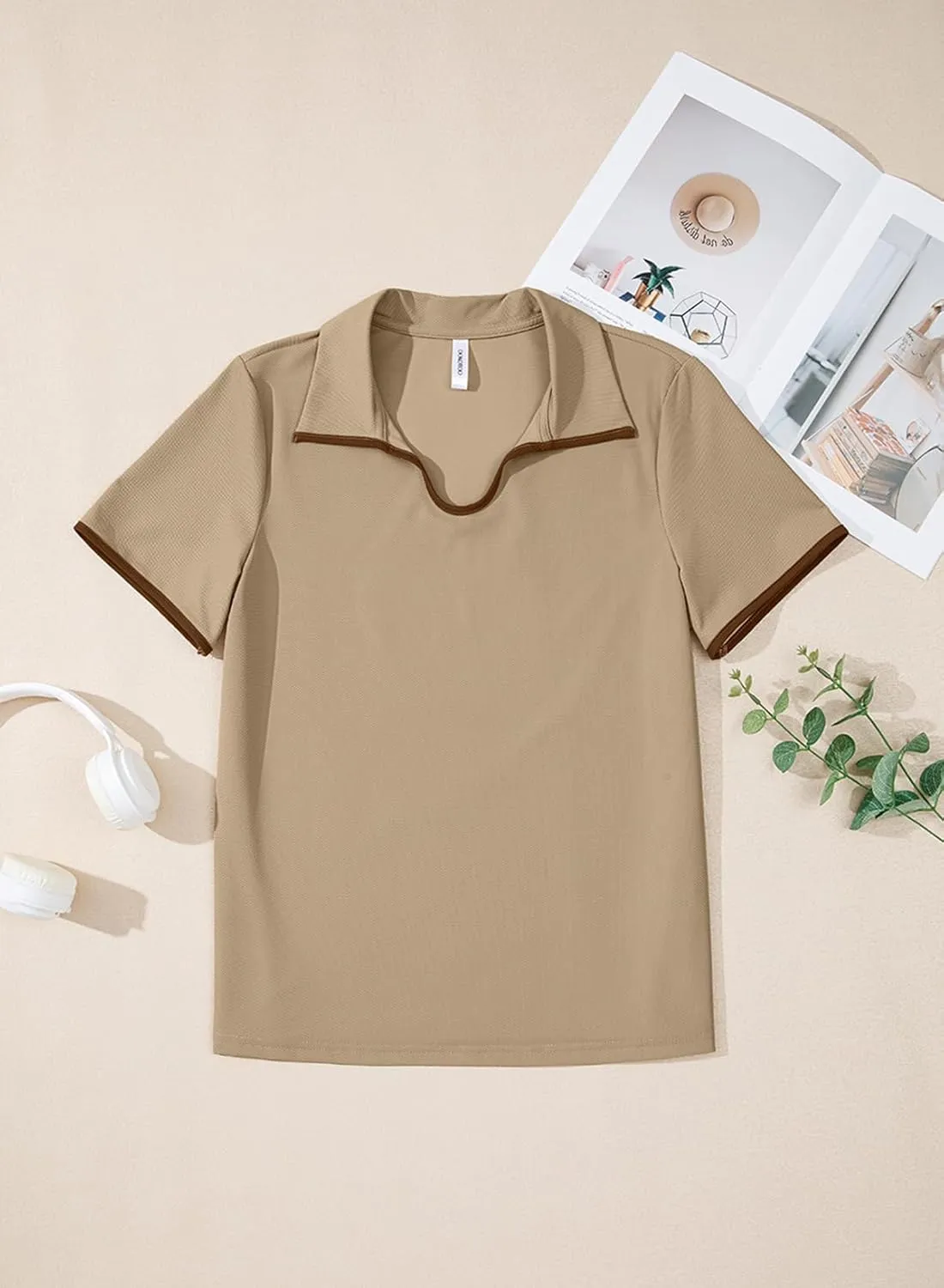 Dokotoo Women's Quick Dry Golf Polo Shirts Short Sleeve Tshirts Collared V Neck Tennis Shirt Workout Tops