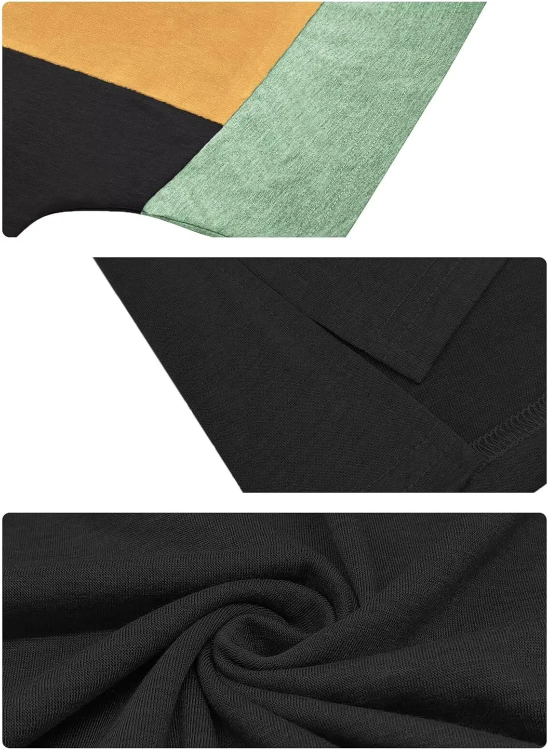 DOLNINE Plus-Size-Tops for Women Summer Color Block Shirts Casual Crewneck Tees Trendy Going Out Side Split Tunics XL-5XL