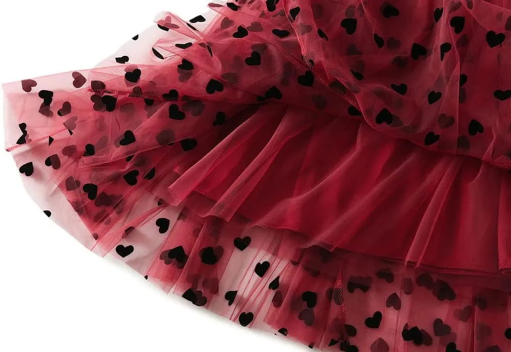 ebossy Womens Elastic High Waist Tutu Tulle Skirt Sweet Floral Print Pleated 3-Layers Mesh Midi Fairy Skirts with Lined