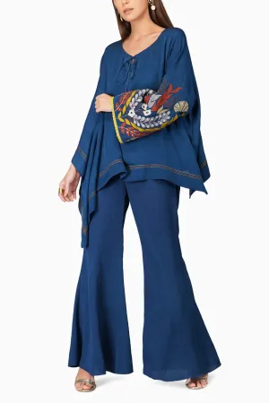 Egyptian Blue Cape Set with Applique Sleeves