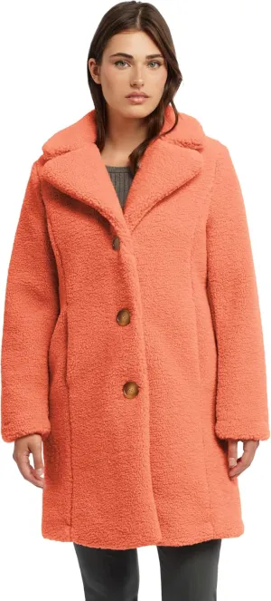 ELLEN TRACY Women's Fur Sherpa Jacket - Notch Collared Teddy Coat with Inseam Pockets - Plush Sherpa Jacket for Women (S-XL)