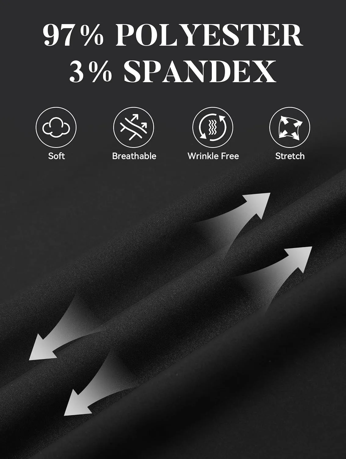 Esabel.C Mens Short Sleeve Dress Shirts 4-Way Stretch Regular Fit Stretch Wrinkle-Free Casual Button Down Shirts