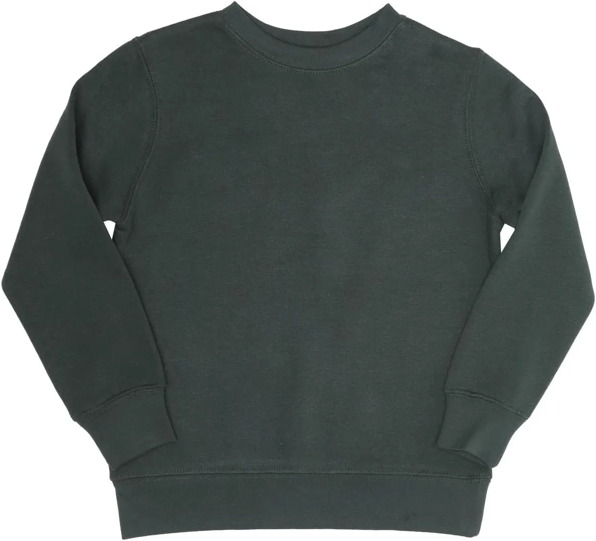 EVERYDAY KIDS Boys Fleece Crewneck Sweatshirt; Boys Long Sleeve Pullover Shirt - Soft and Breathable Cotton/Poly Blend