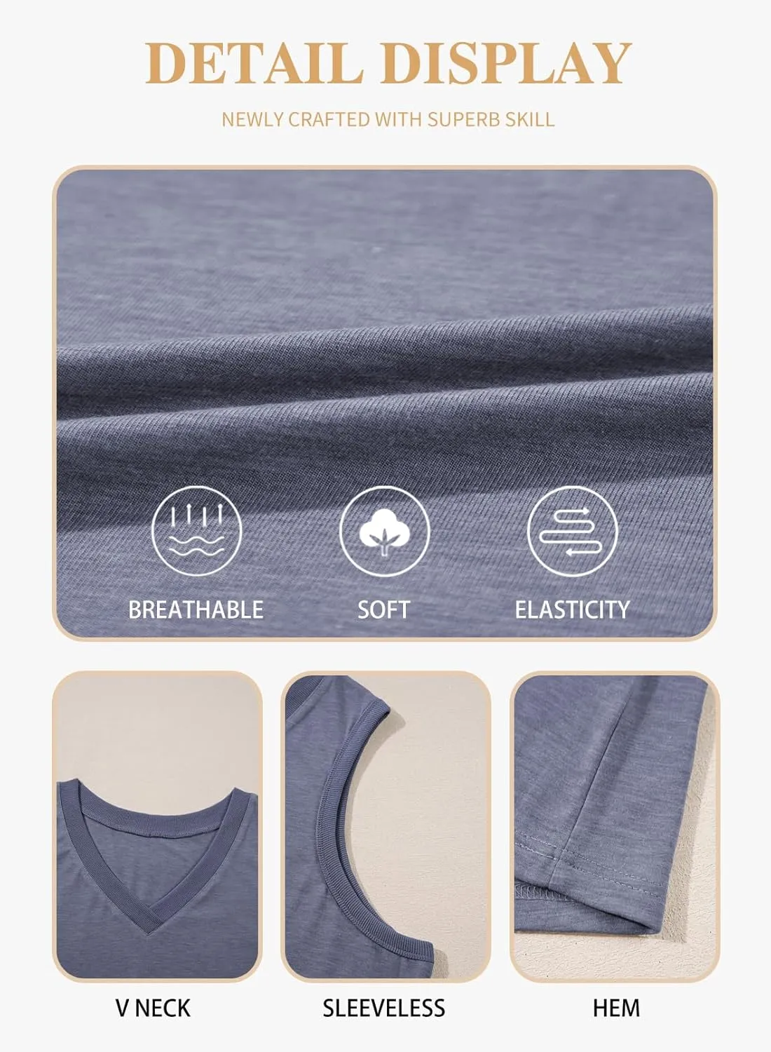 Eytino Womens Plus Size Tank Tops Summer Casual V Neck Sleeveless Tops Solid Shirts(1X-5X)