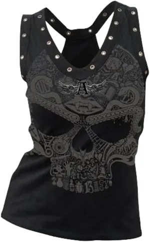 Fensajomon Skull Shirt for Women Tank Top Sleeveless Workout Summer Printed Loose Running T-Shirt Vest