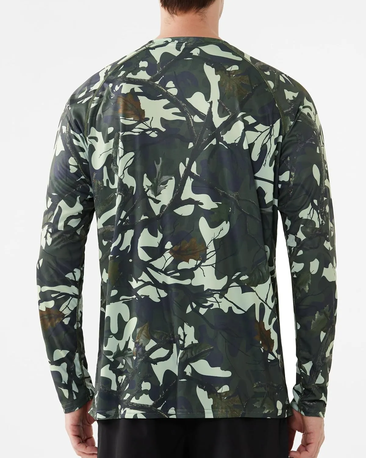 FISHEAL Men's Camo Hunting Shirts - Long Sleeve Performance Camouflage Fishing Shirt Lightweight Quick Dry UPF 50 