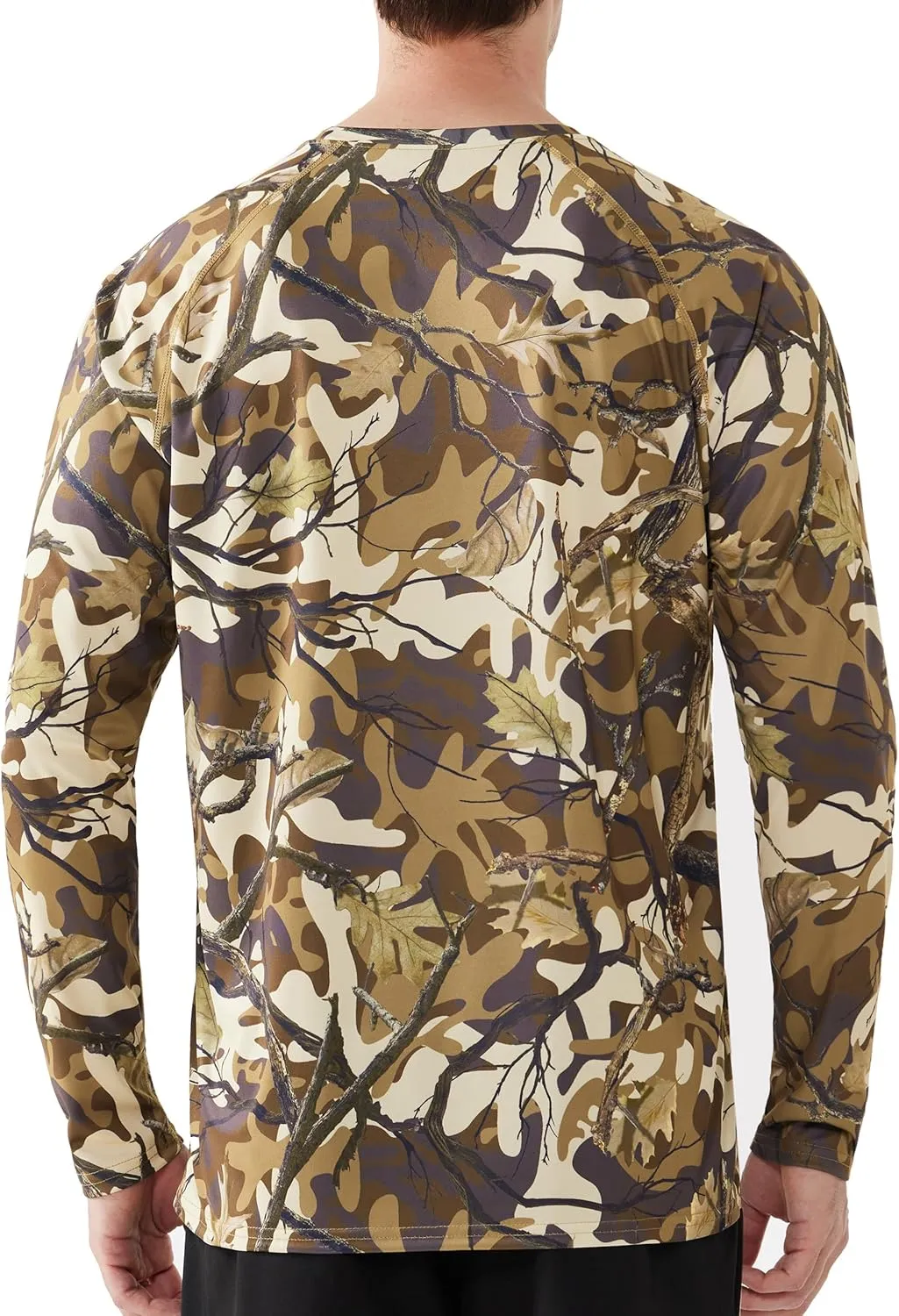 FISHEAL Men's Camo Hunting Shirts - Long Sleeve Performance Camouflage Fishing Shirt Lightweight Quick Dry UPF 50 