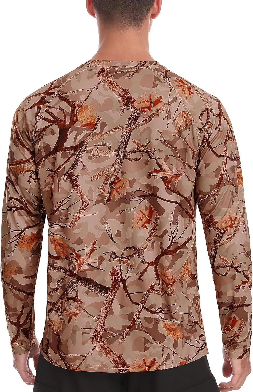 FISHEAL Men's Camo Hunting Shirts - Long Sleeve Performance Camouflage Fishing Shirt Lightweight Quick Dry UPF 50 