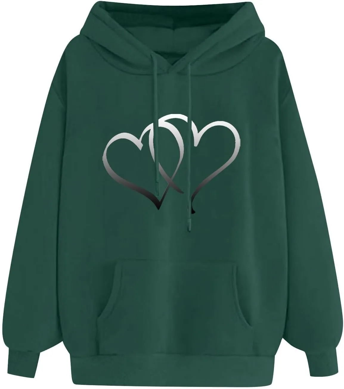 Graphic Hoodies for Teen Girls Women Heart Print Long Sleeve Oversized Pullover Cute Sweatshirts Plus Size Fashion Tops