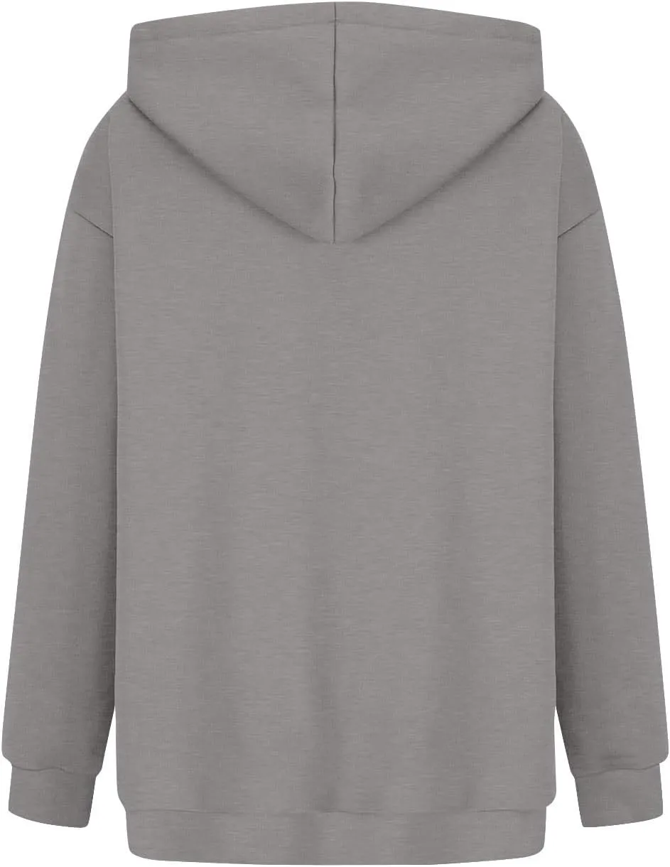 GREFER Oversized Sweatshirt for Women Solid Hooded Sweatshirts Long Sleeve Shirts Fall Trendy Outfits Hoodies with Pockets