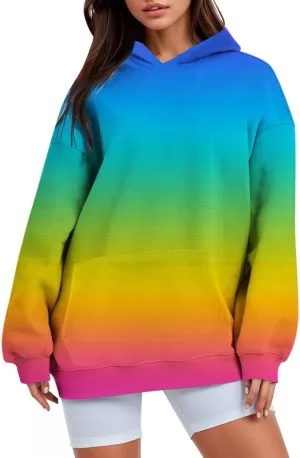 GREFER Oversized Sweatshirt for Women Solid Hooded Sweatshirts Long Sleeve Shirts Fall Trendy Outfits Hoodies with Pockets