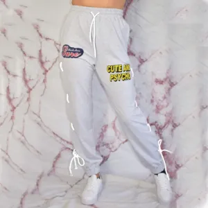 Grey Reflective Lace Up Tracksuit Jogger Bottons
